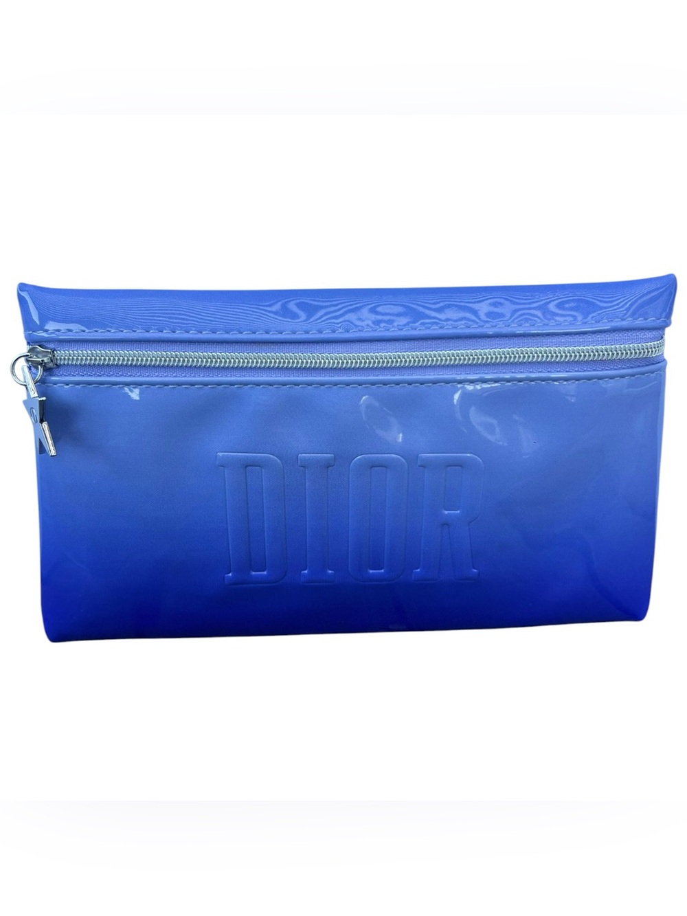 Dior Beauty Blue Patent Cosmetic Bag Makeup Pouch Toiletry Case